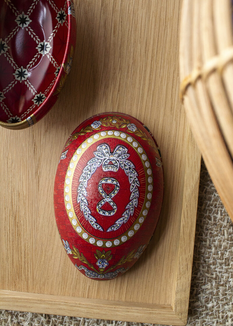 Fabergè egg rød med krans